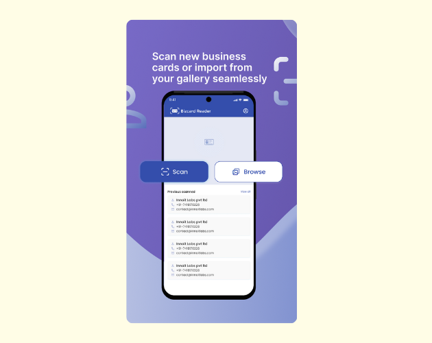 Bizcard Reader Mobile App Development